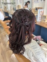 タグマル&nbsp;推し活ヘアメ☆編み込みリボンのハーフツイン☆リボン1つ300円