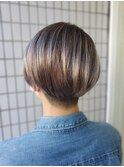 *20代30代40代/シルバーグレー/ブふんわり2ブロックショート