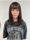 ミディアムレイヤー顔周りウルフレイヤーボブウルフ透明感カラー