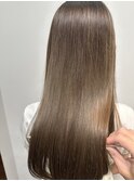 細めハイライトカラー×くすみベージュ×ロング20代30代40代50代