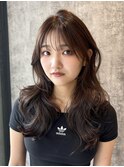 レイヤーカット×チョコレートブラウン　【韓国ヘア】