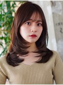 ミディアムレイヤーカット/20代30代40代/顔周りカットワンカール