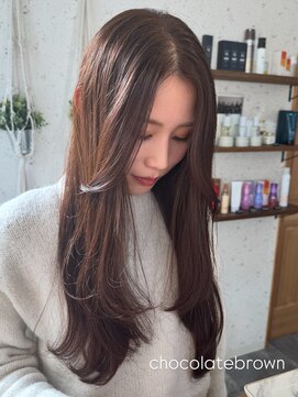 ジーナ 西新(Zina) チョコレートブラウン/髪質改善カラー/レイヤーカット