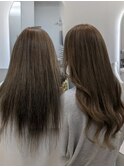 透明感グレージュヘア