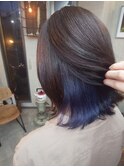 ブルーインナーカラー☆ セクションカラー