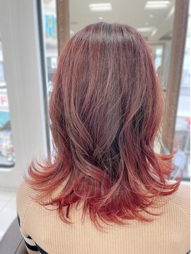アッシュ 高円寺店(Ash) 毛先にポイント♪レッドオレンジグラデーション★★