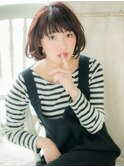 mod's姪浜/アッシュブラックフレンチカジュアル大人ボブパーマh