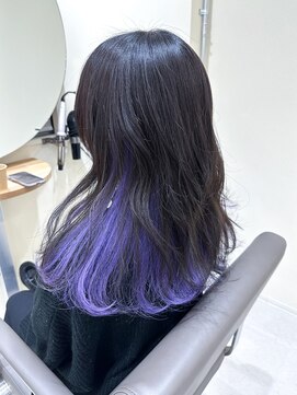 キバ(kva) ▽□□▽インナーカラー×透明感パープル