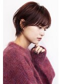 丸顔さんにおすすめショートボブ　前髪あり