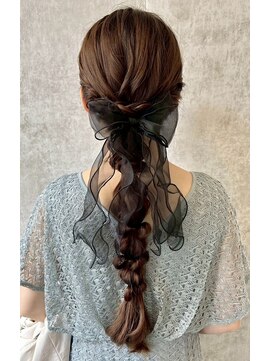 スタイル 横浜(STYLE) 結婚式お呼ばれリボン編みおろし/ヘアセット/ふわふわ/アレンジ