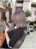 那覇美容室/おもろまち美容室/ラベンダーシルバー/シルバー/ボブ