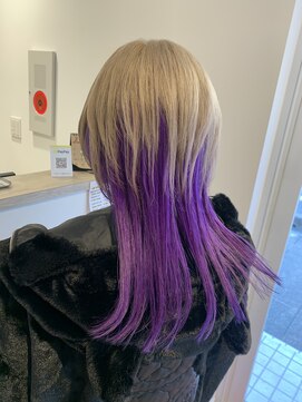 ルルバイアズール 草加店(LULU by azule) ツートンカラー，ホワイトベージュ，パープル【草加】