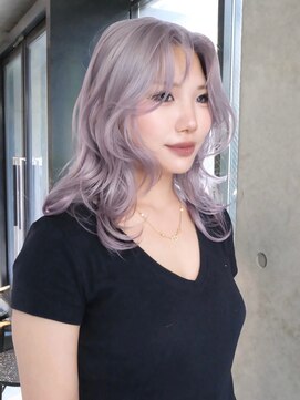 ソル ジングウマエ(SOL JINGUMAE) ハイトーンカラーホワイトブロンドミルクティーベールピンク韓国