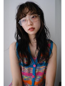 シータ(sheta) 【sheta三畑】黒髪小顔なネビージュボブルフロングパーマ