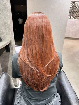 エースヘアー(A.hair) オレンジブラウン/レイヤーカット/髪質改善トリートメント