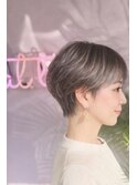 丸みショート/白髪ぼかしハイライト/40代/50代/60代/金沢八景