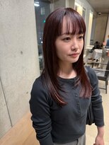 エウペ 渋谷(WEUPE)&nbsp;斜めバング/グレージュカラー/デザインカラー/シルキーベージュ