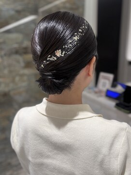 ザザ ZA/ZA 目白 タイトシニヨン◎結婚式参列金箔/目白美容室