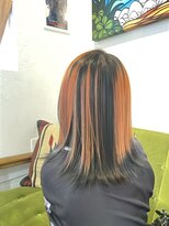 レットイット Letit エッジの効いたウルフ風!オレンジ×裾ブラック
