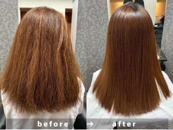 エノア 青山(ENORE)の写真/ダメージ毛も感動のツヤ感。ENORE独自処方の髪質改善トリートメント