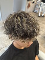 ノイセルヘアー(Noisyle Men's hair) 波巻き/リバースセンターパート/ニュアンスパーマ/ダウンバング