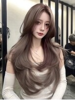 ノイズオオサカ 梅田店(NOISM OSAKA) デザインカラーレイヤーウェットヘアオリーブベージュ