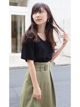 ロエナ(ROENA) 厚めバング斜めバングマーメイドアッシュハニーヘア