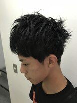 パティオンツー(PATIONN2)&nbsp;メンズショートネープレスレイヤー無造作パーマ感スタイリング