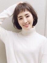 大人可愛いショートボブ シアーブラウン艶カラー モテ髪カタログ