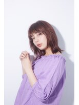 アボヘアー(Abo hair)&nbsp;ゆるふわ無造作外ハネレイヤー ワインレッドくびれ巻き