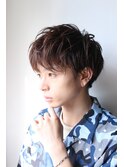 『力石サトシ』波巻き束感ショートツーブロックマッシュ