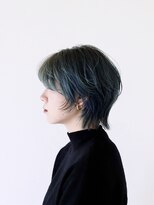 ユニヘアデザイン 徳島店(Uni. hair design) ショートウルフ　× モスグリーン　【ZOE STYLE】