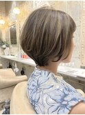 大人かわいいショートボブ/ハイライト/ベージュカラー/練馬/板橋
