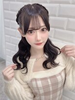 透明感ブラックグレージュ×編みカチュ＊まゆ