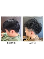ヘアーメイク クーラ 行橋店(Hair make CURA)&nbsp;刈り上げツーブロック前下がりマッシュツイストスパイラルパーマ