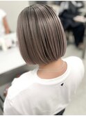 ショートボブグレージュハイライトレイヤーカット髪質改善