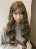 ☆ブリーチなしダブルカラー オリーブ オリーブベージュ ボブ