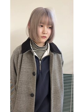 クペウ(cope'u) 縮毛矯正履歴からのミルクティーベージュ