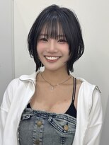 サンド 大阪梅田(sand)&nbsp;＠hitoshi__sand ボブ/黒髪/ネビージュ/小顔/ワンレン/大阪梅田