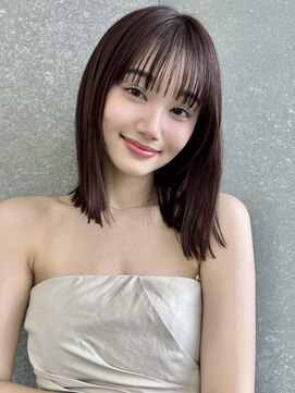 暗髪/クラゲヘアー/ココアベージュ/小顔(新潟/万代）