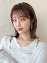 アフロート エル 錦糸町(AFLOAT L) ぱっつん前髪にウルフレイヤーで小顔に×デザインカラー