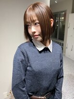 エイム(A-im) 【切りっぱなしボブ×ミルクティーブラウン ブリーチなし】