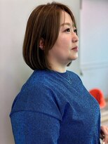 アトリエ タキ(atelier.taki)&nbsp;ボブ 前下がりボブ ハイライト シースルーバング グレージュ