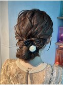 【シニヨン】結婚式銀座お団子タイトヘアセットアレンジ