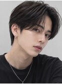 センターパート　コンマバング　カルマパーマ　大人ヘア新宿