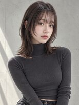 ユーフォリア 渋谷グランデ(Euphoria SHIBUYA GRANDE)&nbsp;暗髪ミディアムウルフシースルーバング外ハネレイヤー