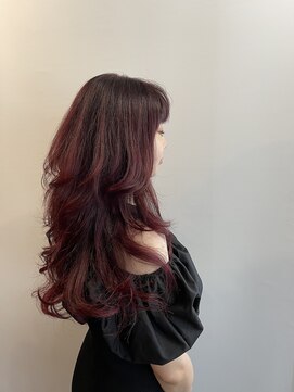 ピュアソウル(Pure Soul) ニューヨークドライカット×レッドカラー×ロングレイヤー