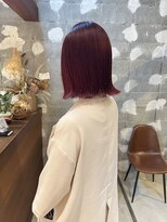 ソワ 四日市(soie)&nbsp;【soie岡村】ブリーチなしボルドーピンク