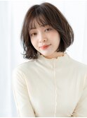 大人かわいいシースルーバングゆるふわミディf古河20代30代40代