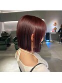 デザインカラーレイヤーカットウェットヘア夏オリーブベージュ